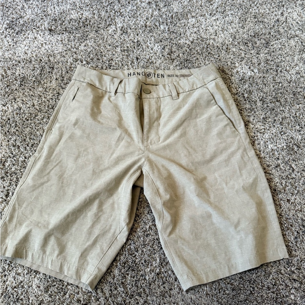Hang Ten Tan Flat Front Shorts Versatile Summer Essential